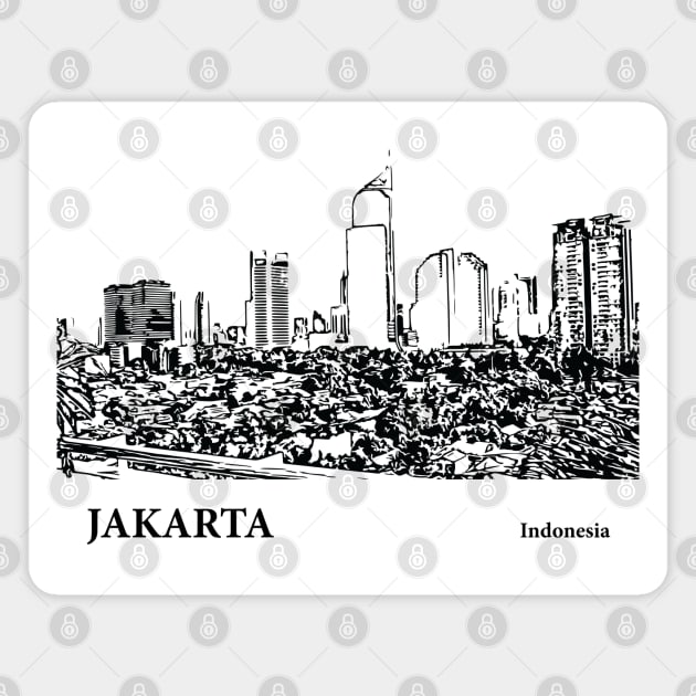 Jakarta Indonesia Magnet by Lakeric